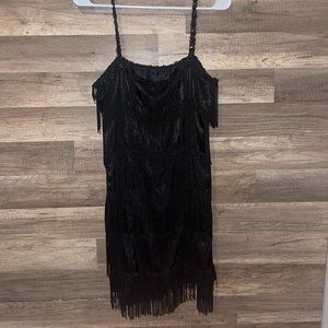 Black Pre Owned Medium Short Sassy Flapper Dress